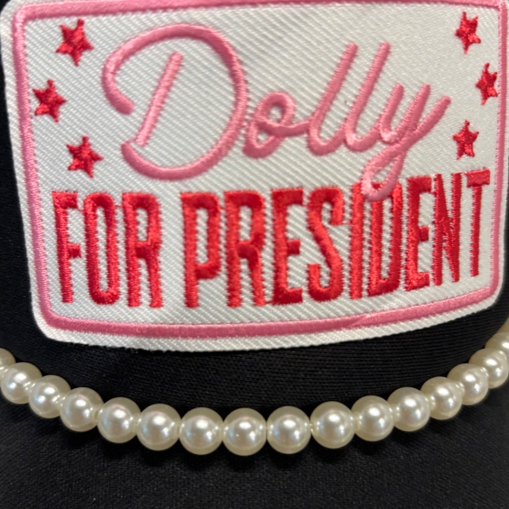 NEW TRUCKER HAT - DOLLY FOR PRESIDENT PATCHES & PEARLS - 🧢✨ - Picture 5 of 12